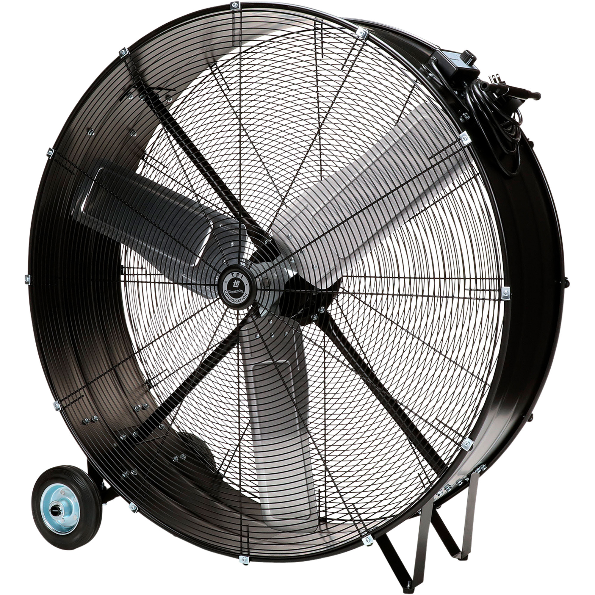 TPI Commercial Drum Fan - 36in. Diameter, 120 Volts, Steel Blades, Powder-Coated, Model# CPB36D